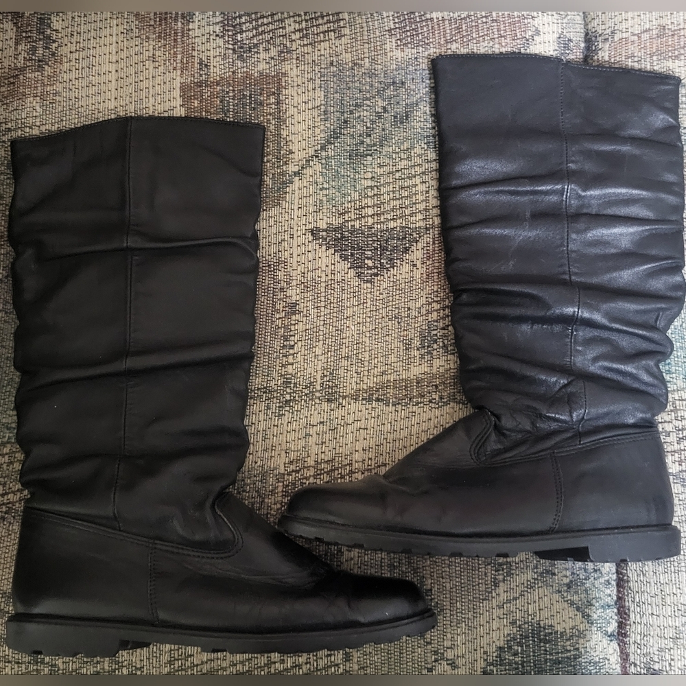 Slouchy black boots